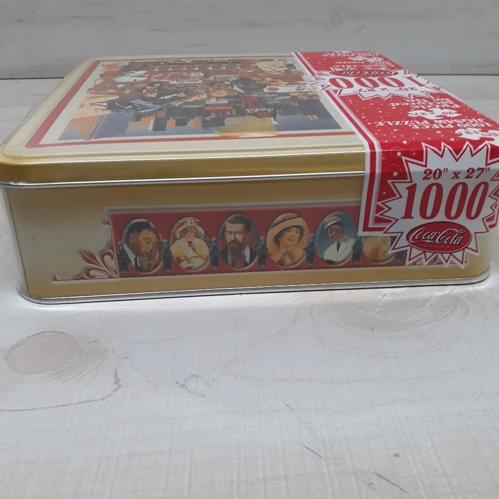 NOS Coca Cola Tin Box 1000 Piece 20 x 27 Puzzle In Collectors Tin - Picture 7 of 8
